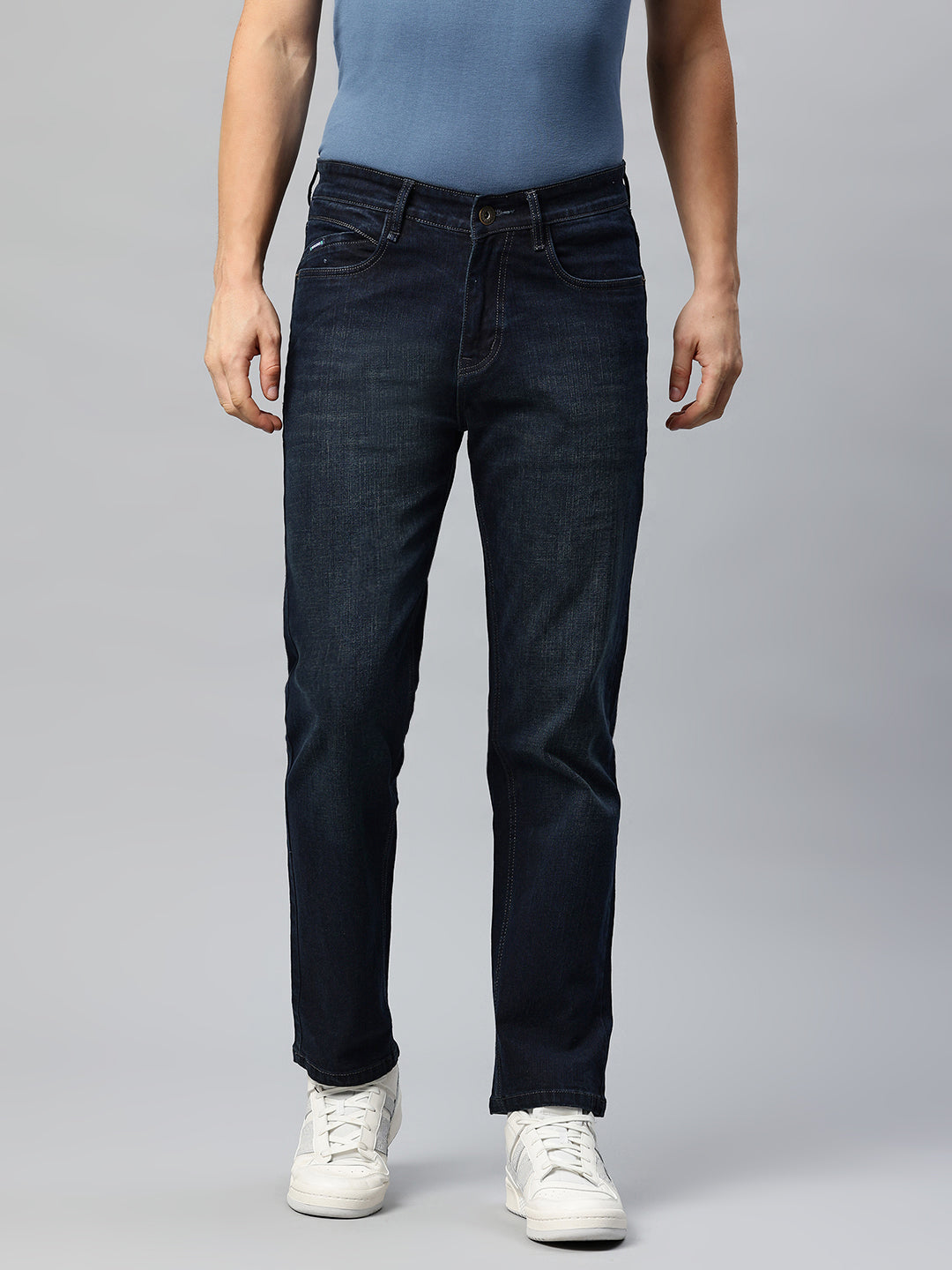 Men Blue Relaxed Fit Stretchable Jeans
