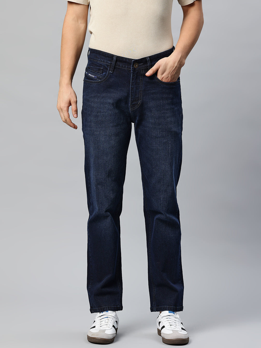 Men Blue Relaxed Fit Stretchable Jeans