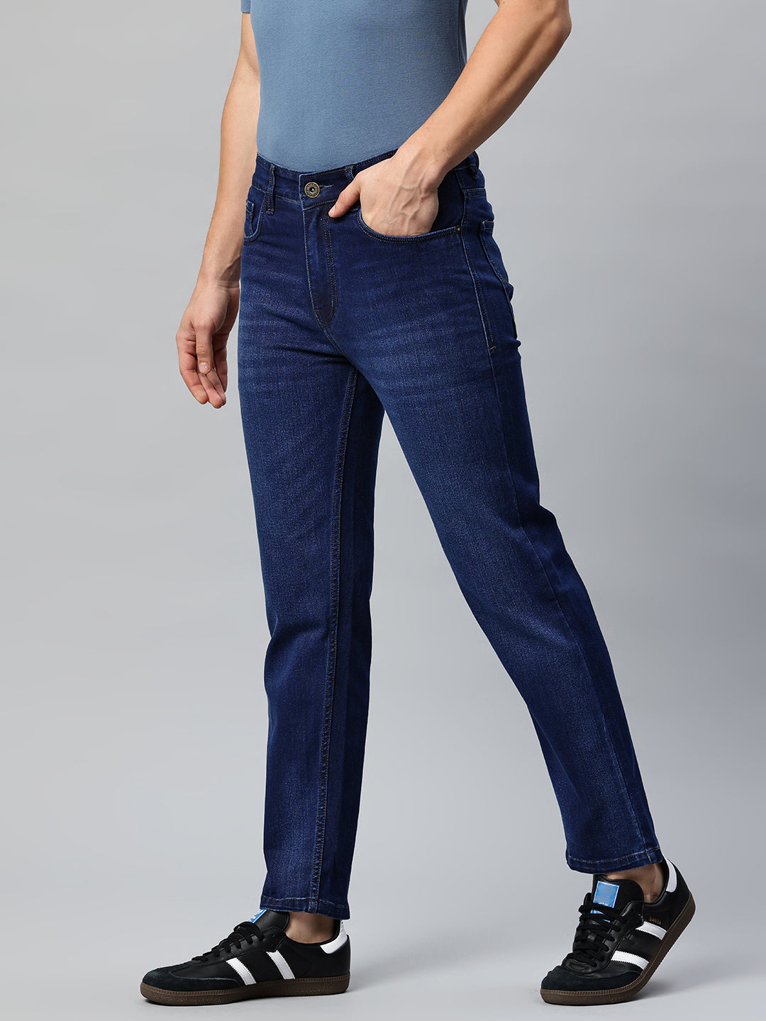 Men Blue Relaxed Fit Stretchable Jeans