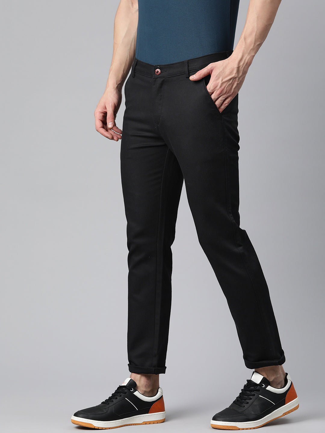 Men Black Slim Fit Trousers
