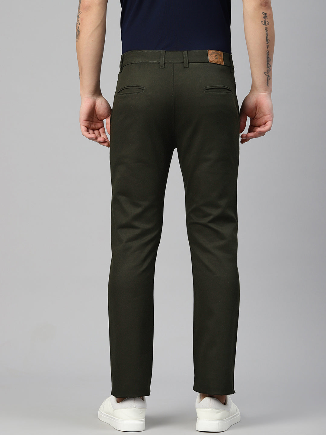Men Green Slim Fit Trousers
