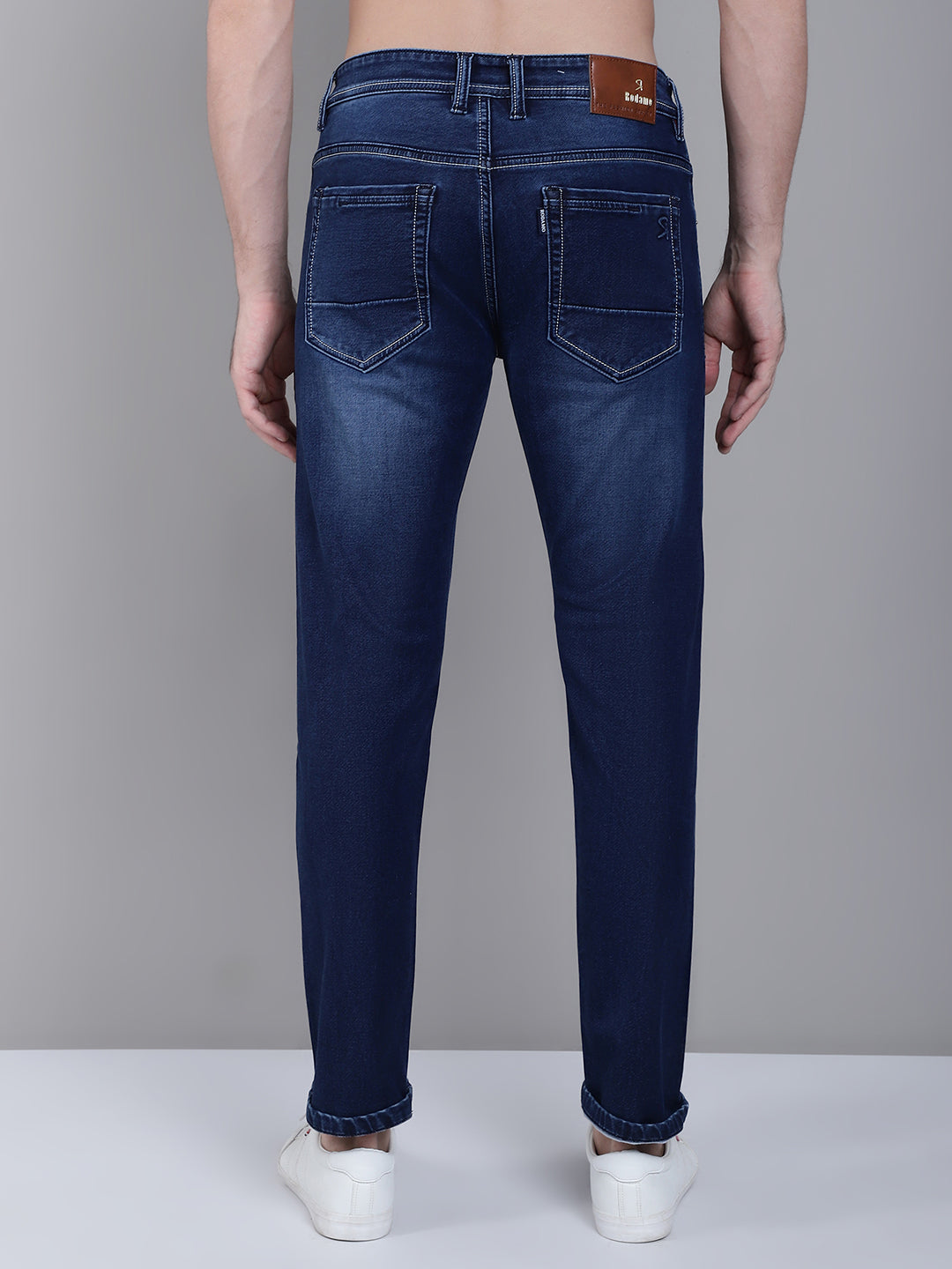 Men Blue Mid Rise Slim Fit Light Fade Stretchable Cotton Jeans