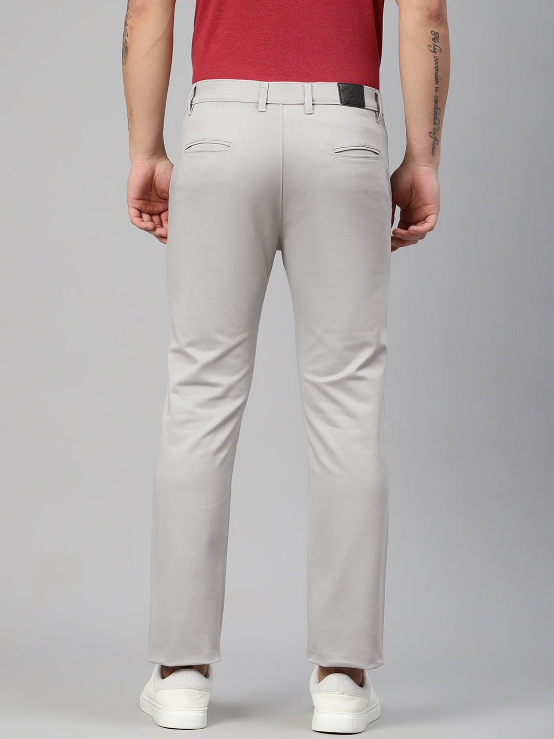 Men Grey Slim Fit Trousers