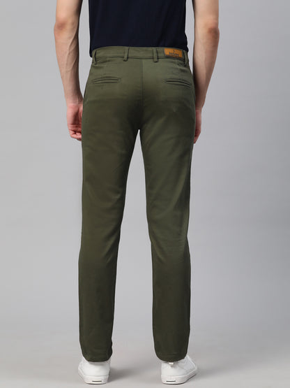 Men Green Slim Fit Trousers