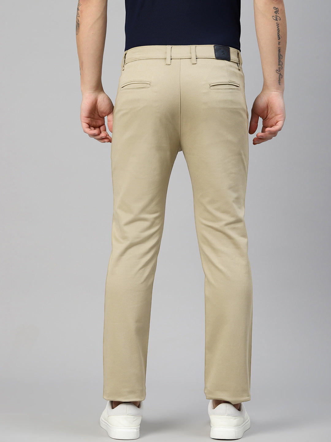 Men Khaki Slim Fit Trousers