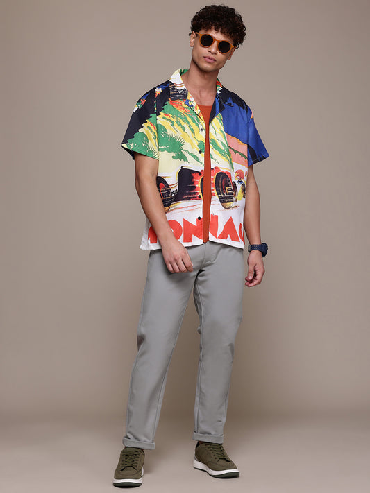 Men Grey Slim Fit Trousers