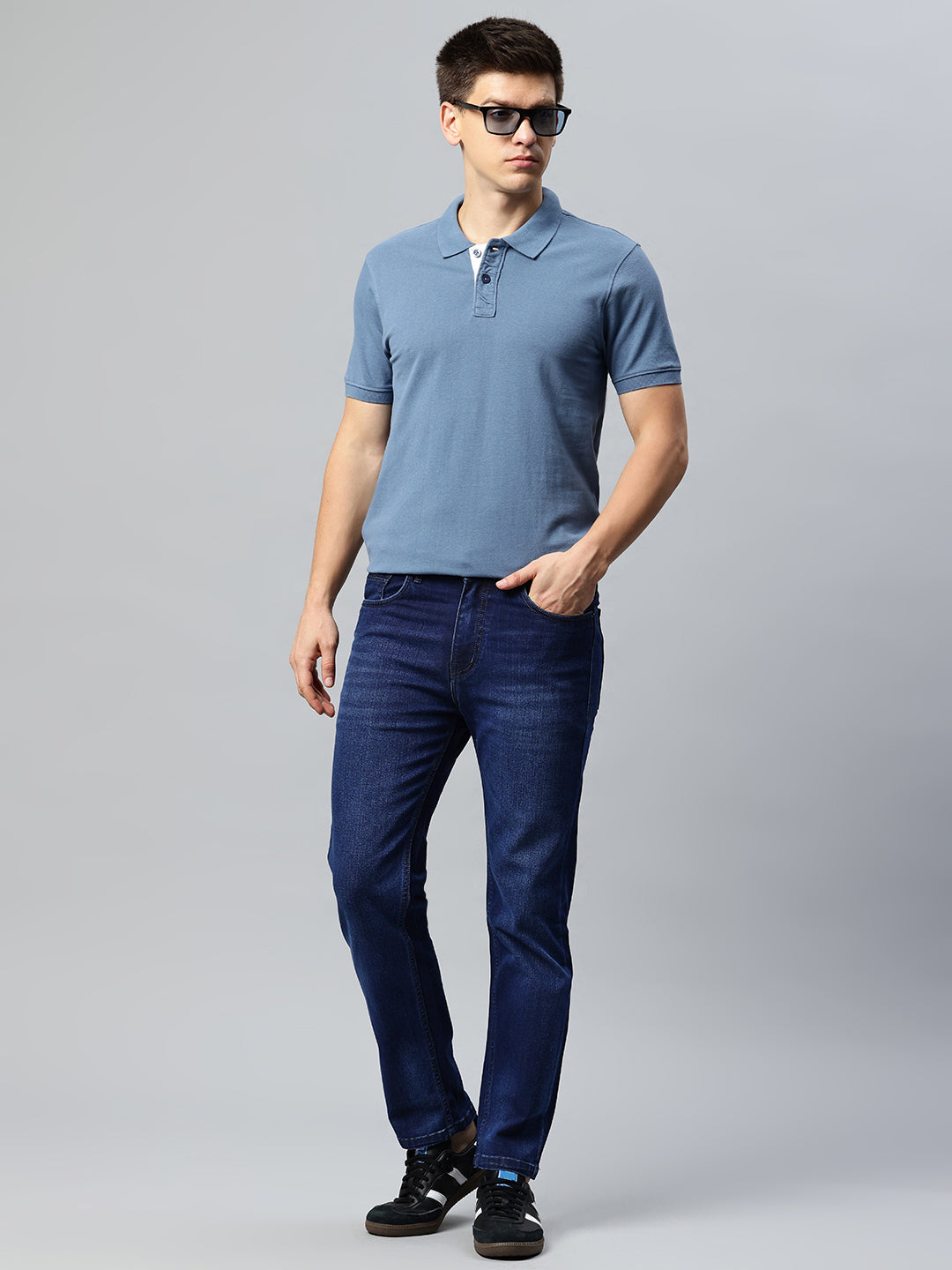 Men Blue Relaxed Fit Stretchable Jeans