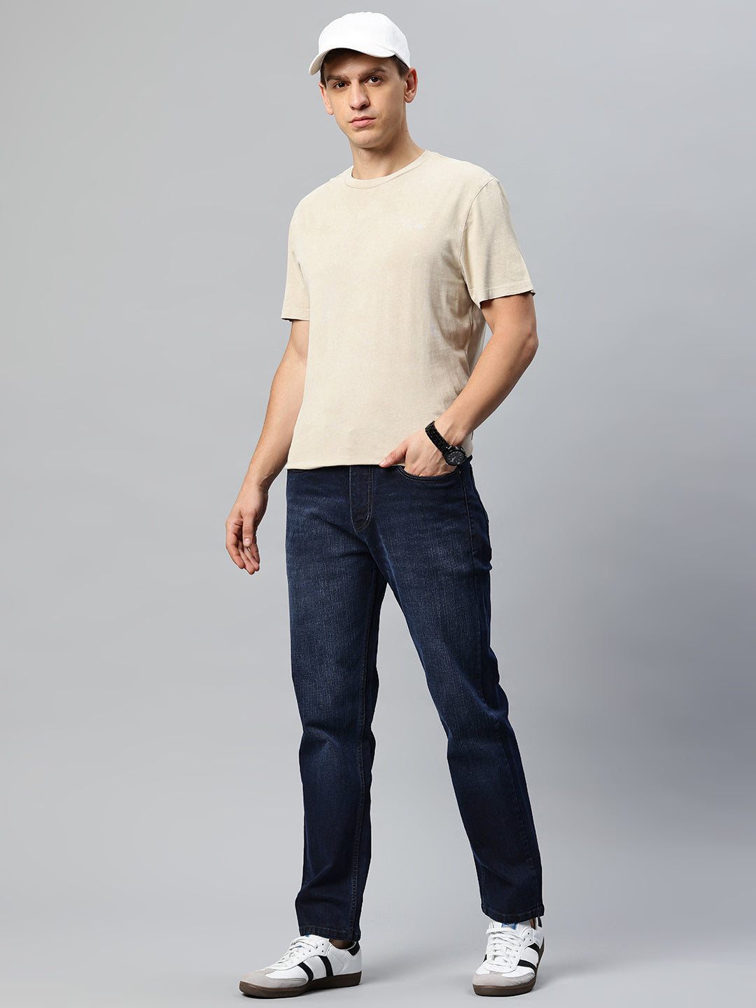 Men Blue Relaxed Fit Stretchable Jeans