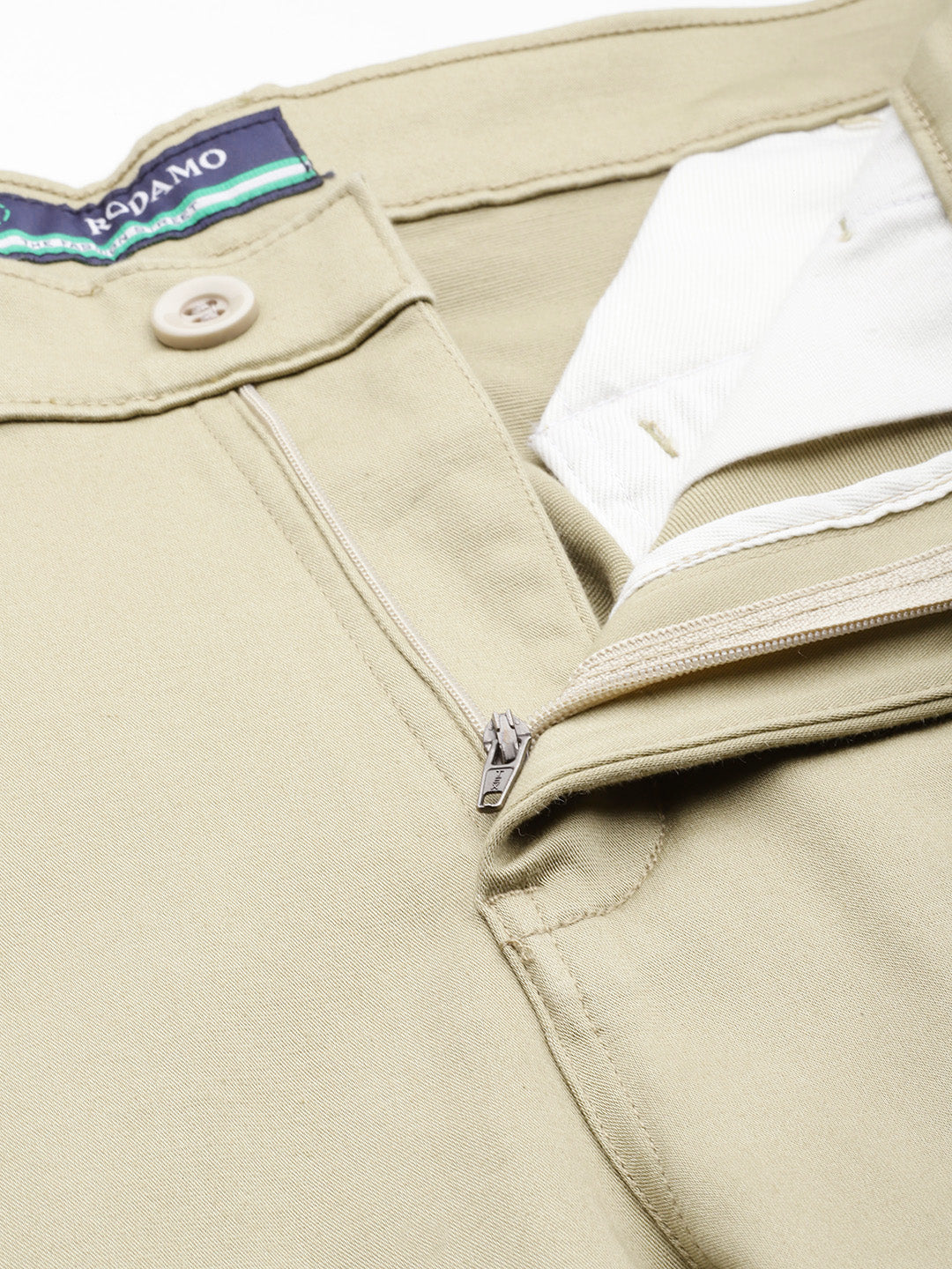 Men Khaki Slim Fit Trousers