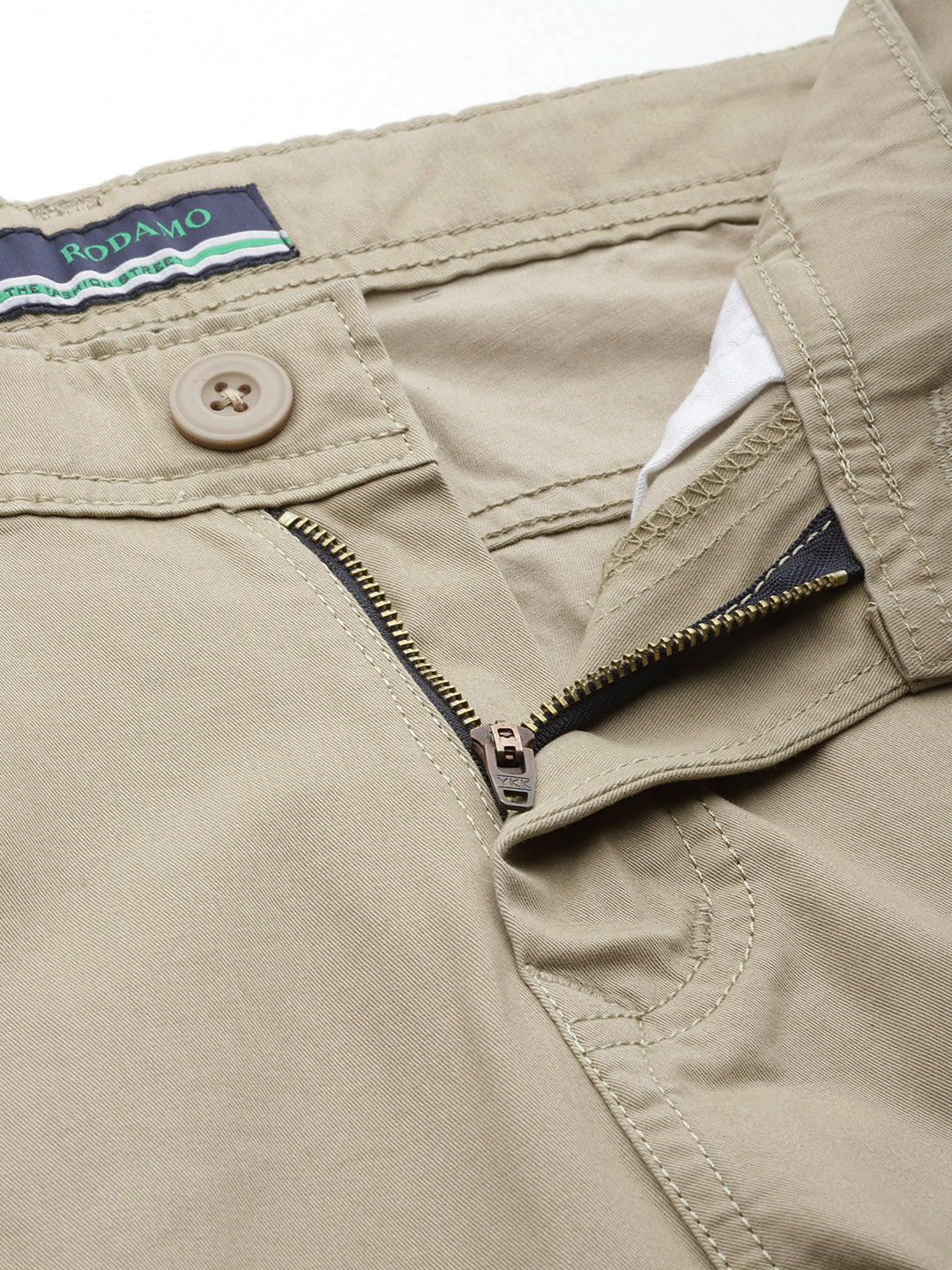 Men Khaki Slim Fit Cargo Trousers