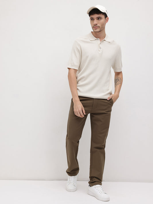 Men Brown Slim Fit Trousers