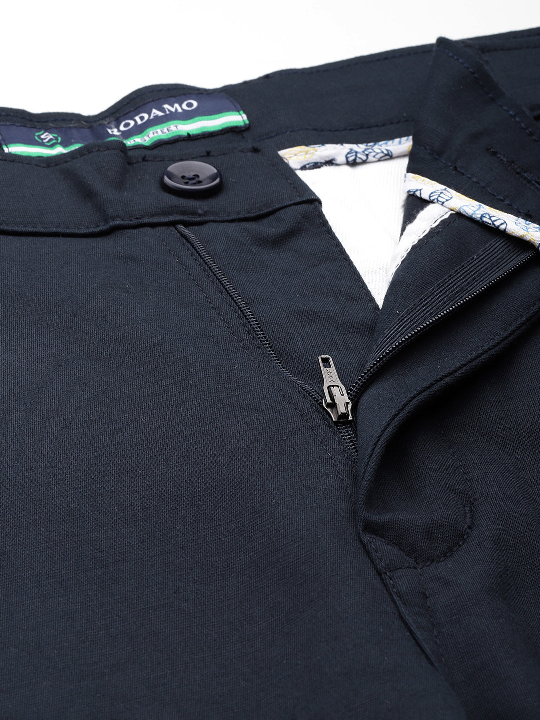 Men Navy Blue Slim Fit Trousers