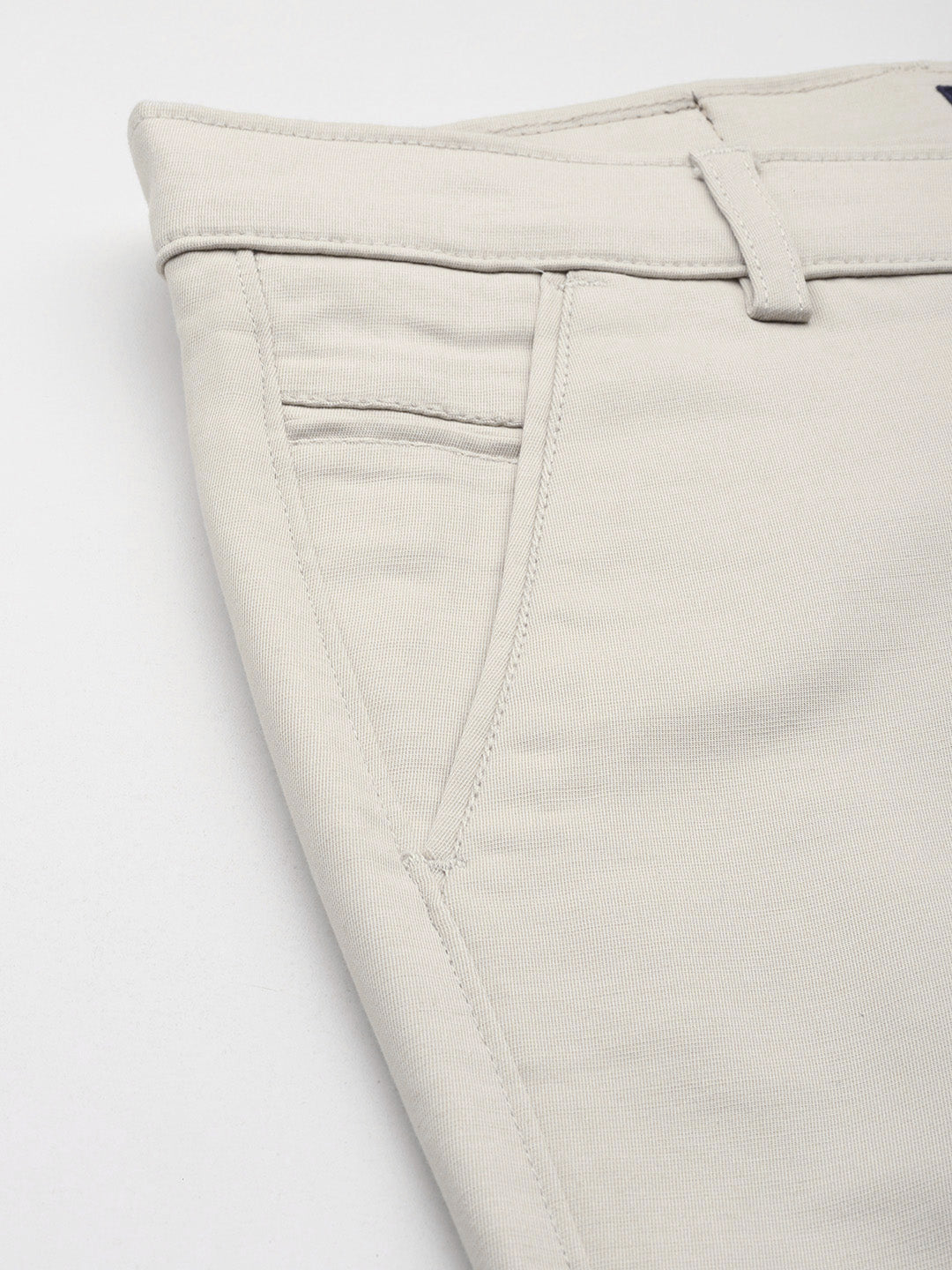 Men Cream Slim Fit Trousers