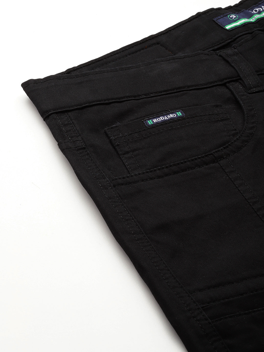 Men Black Relaxed Fit Stretchable Cargo Trousers