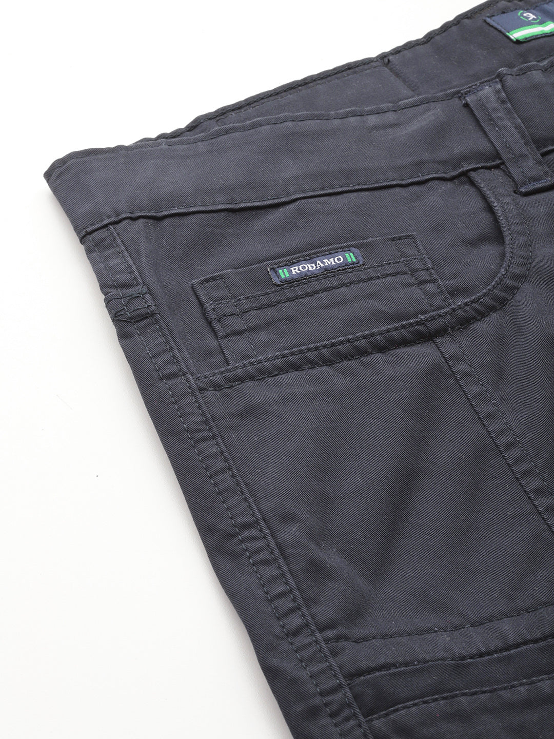 Men Navy Blue Relaxed Fit Stretchable Cargo Trousers