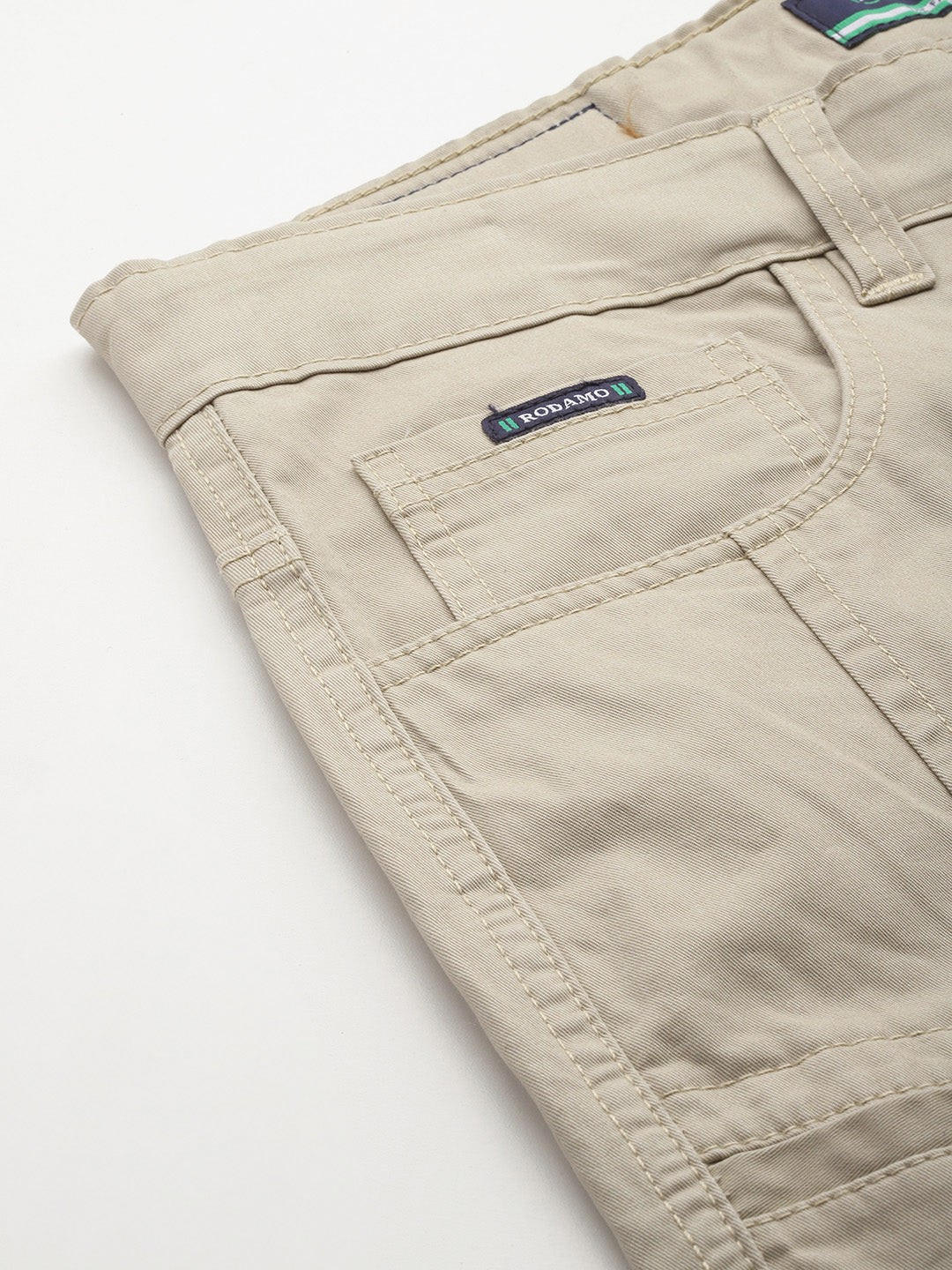 Men Beige Relaxed Fit Stretchable Cargo Trousers