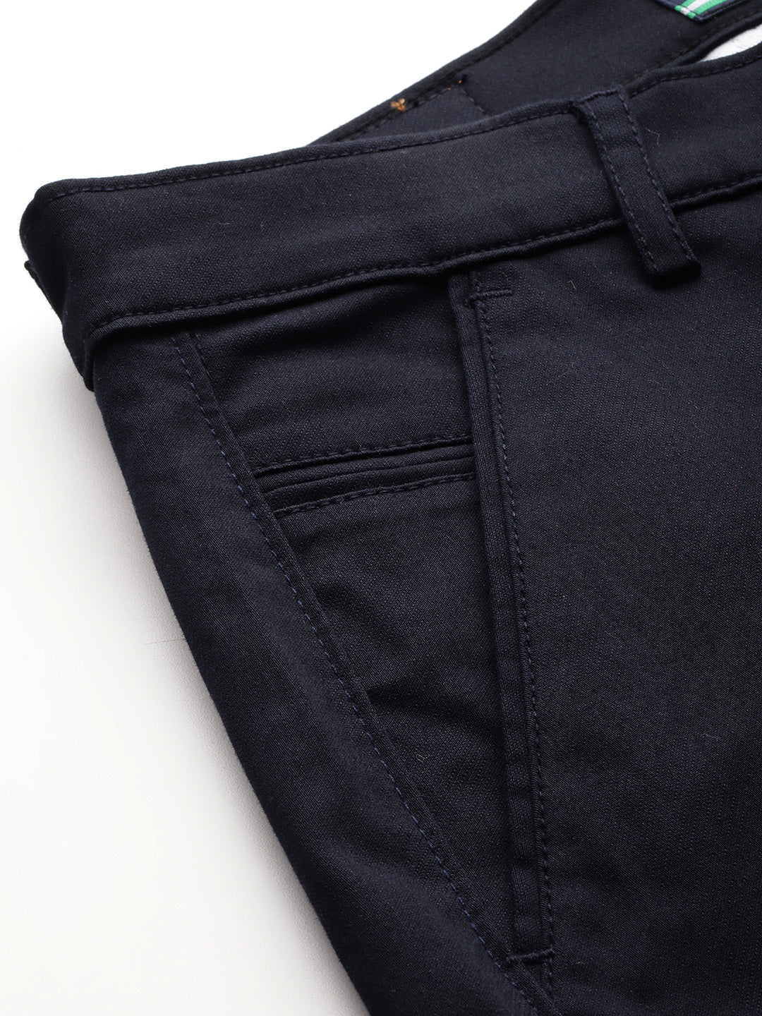 Men Navy Blue Relaxed Fit Checkered Trousers