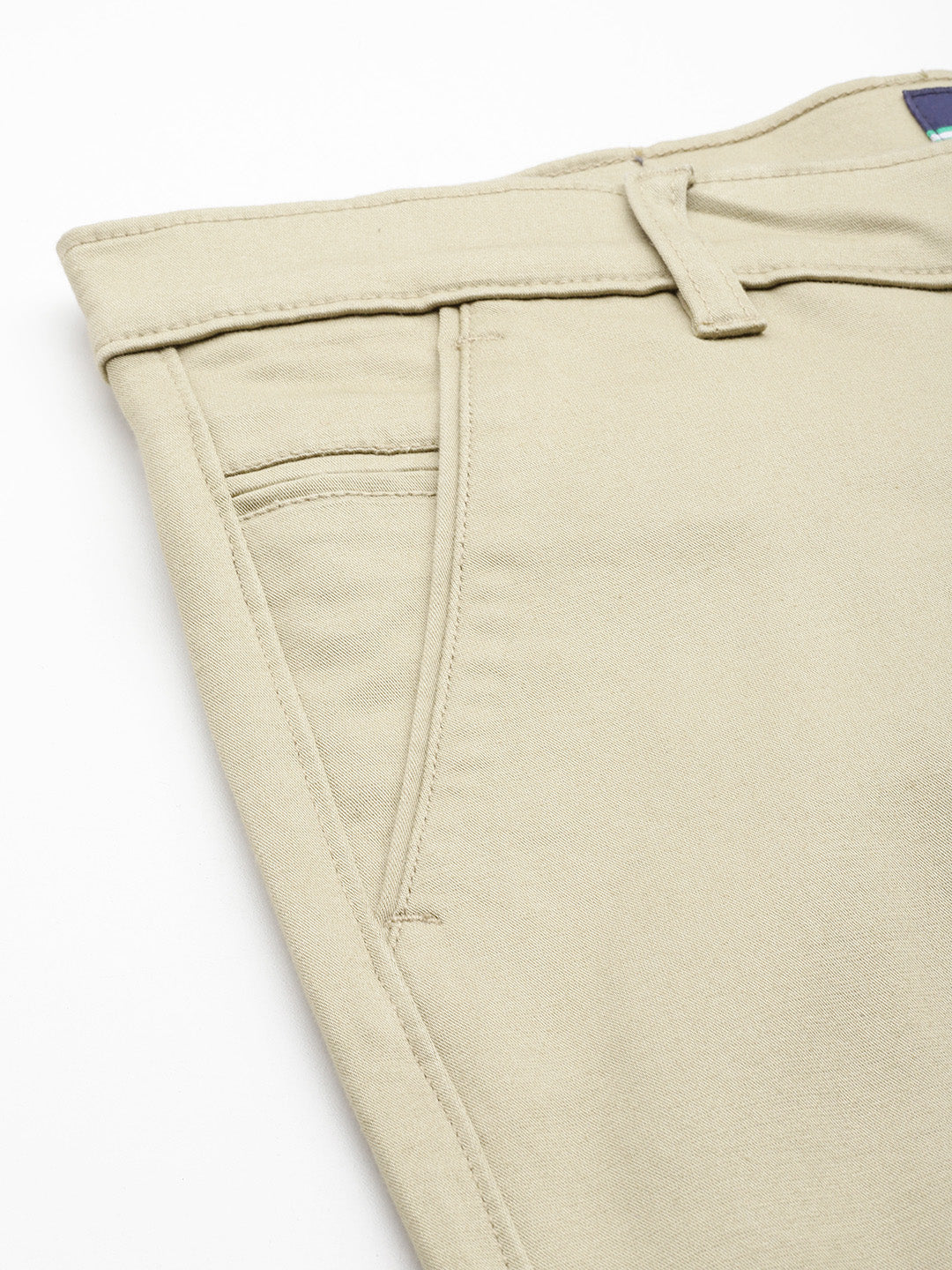 Men Khaki Slim Fit Trousers