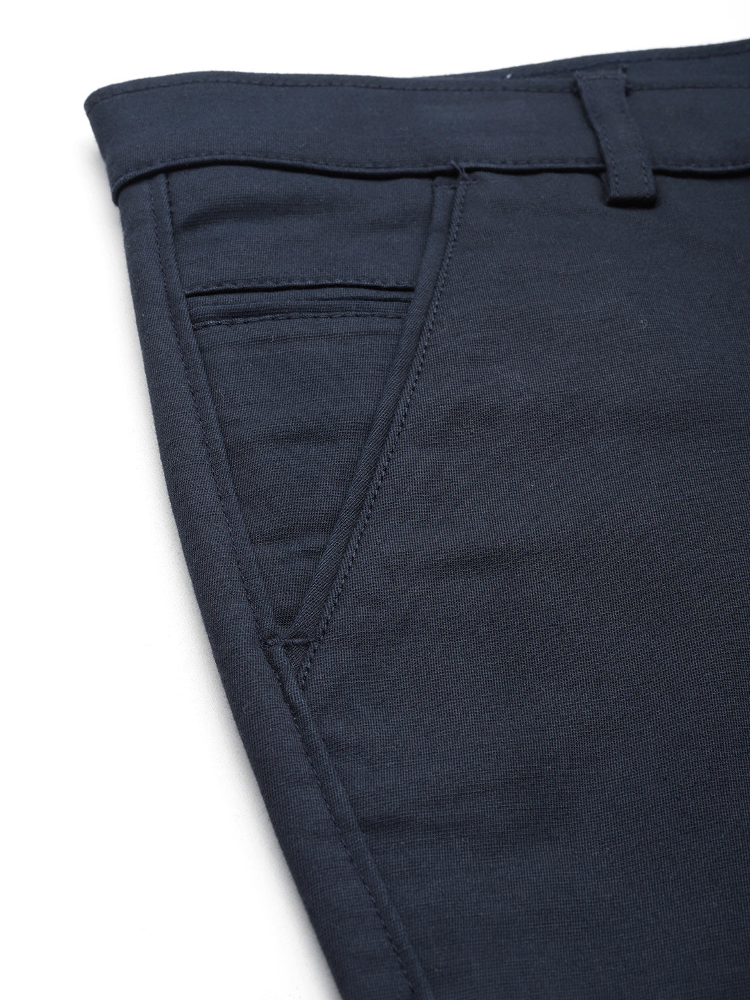 Men Navy Blue Slim Fit Trousers
