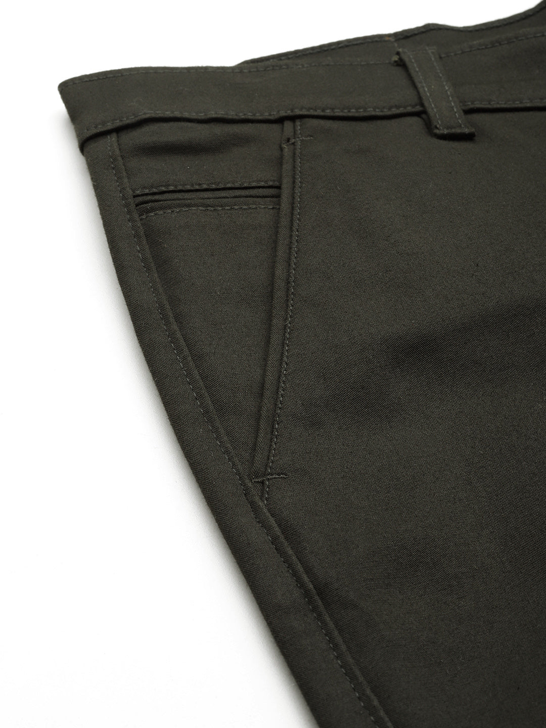 Men Green Slim Fit Trousers