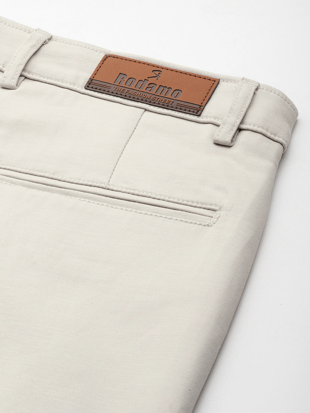 Men Cream Slim Fit Trousers