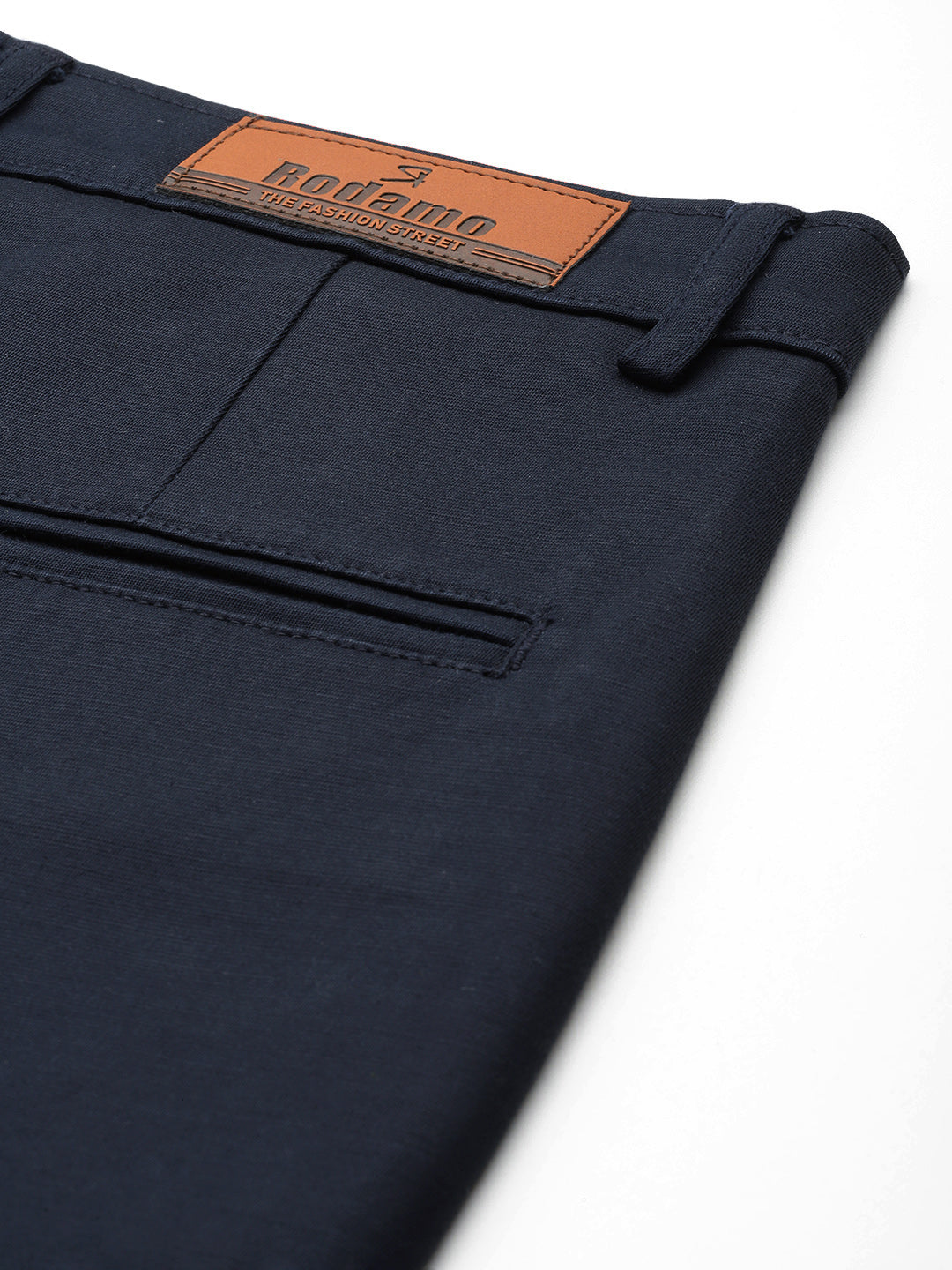 Men Navy Blue Slim Fit Trousers