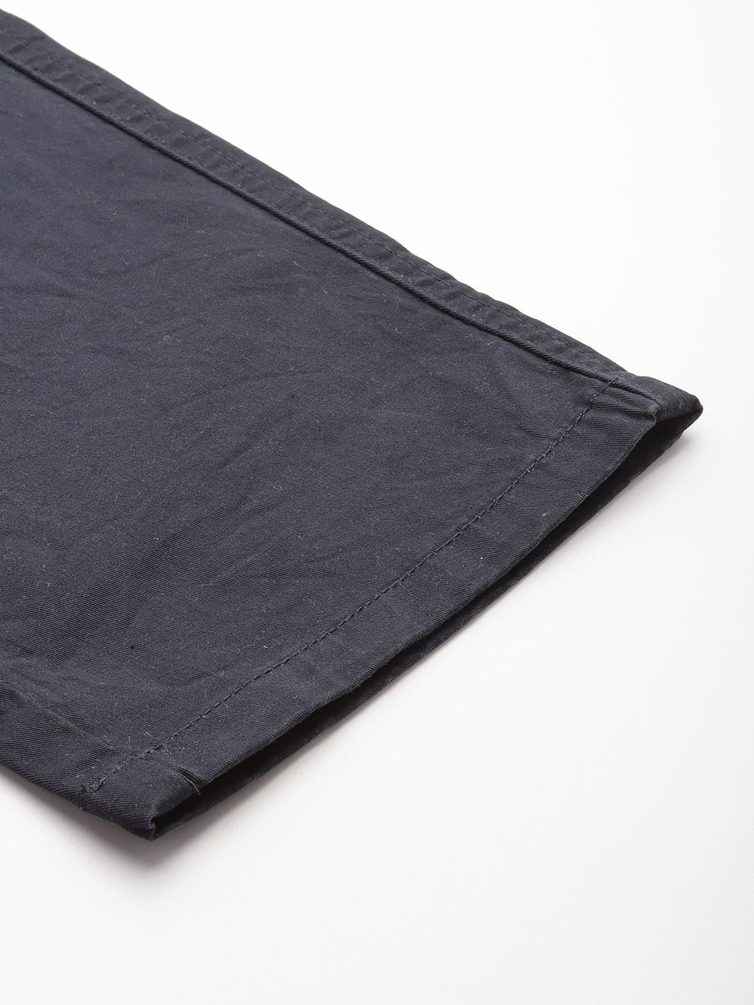 Men Navy Blue Relaxed Fit Stretchable Cargo Trousers