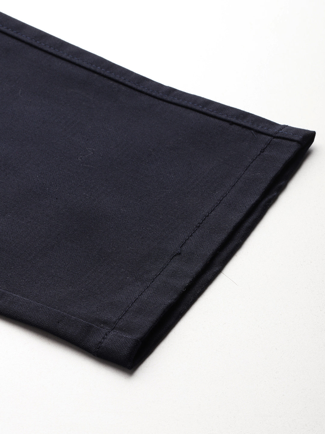 Men Navy Blue Relaxed Fit Checkered Trousers