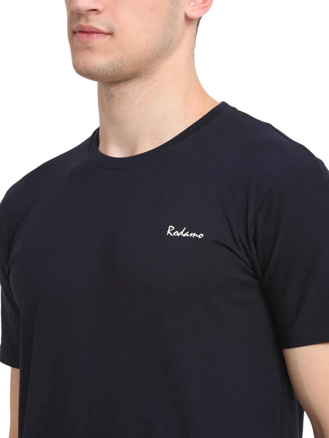Men Navy Blue Slim Fit T-shirt