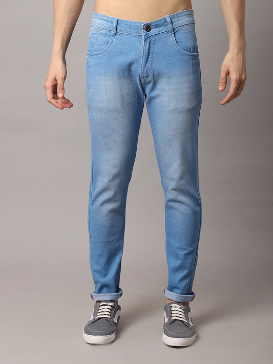 Men Blue Slim Fit Light Fade Stretchable Jeans