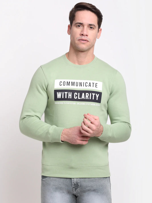 Men Green Printed Sweatshirt