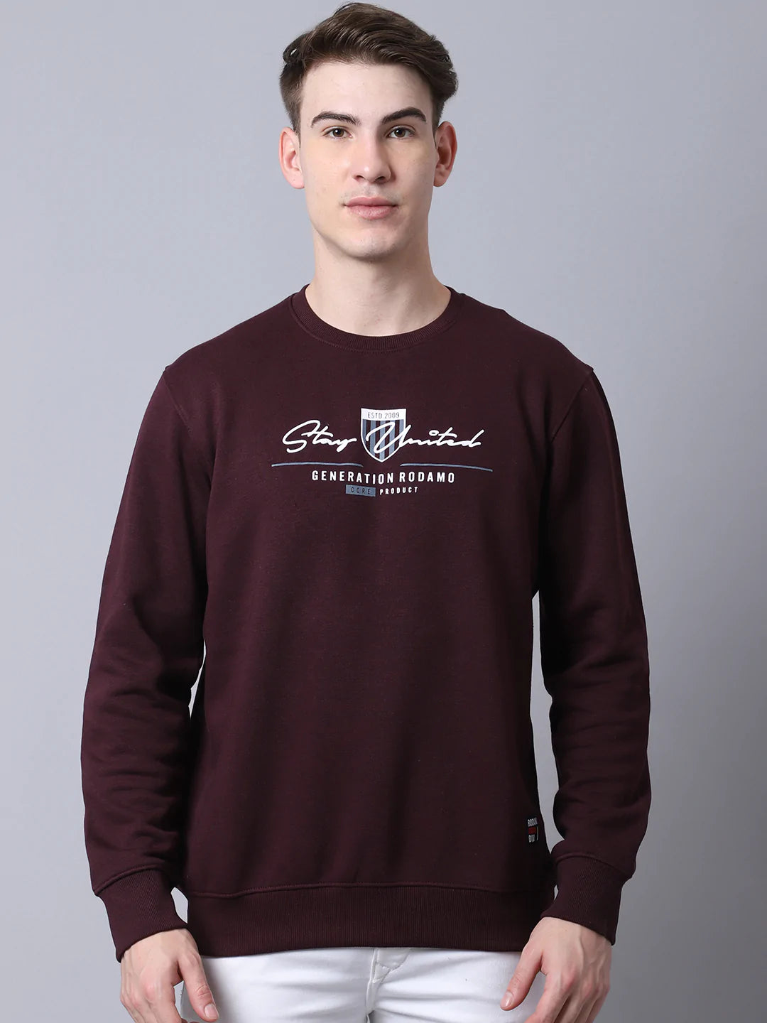Men Maroon Printed Sweatshirt