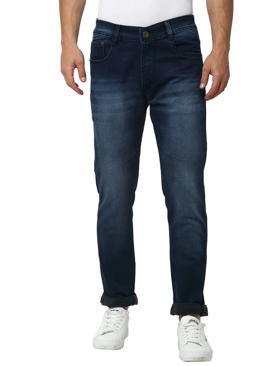 Men Navy Blue Slim Fit Mid-Rise Clean Look Jeans