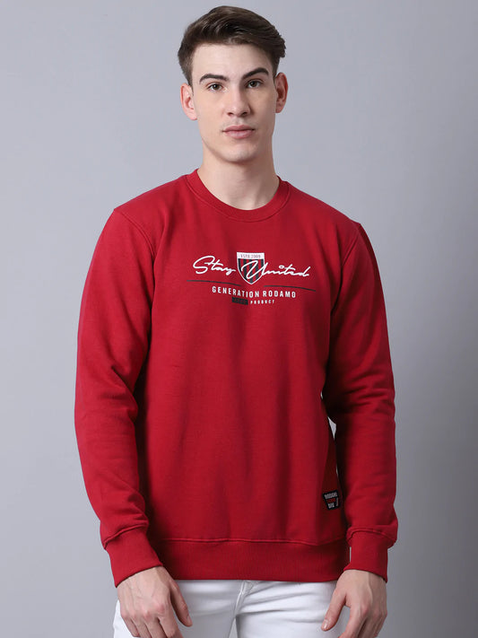 Men Red Printed Sweatshirt