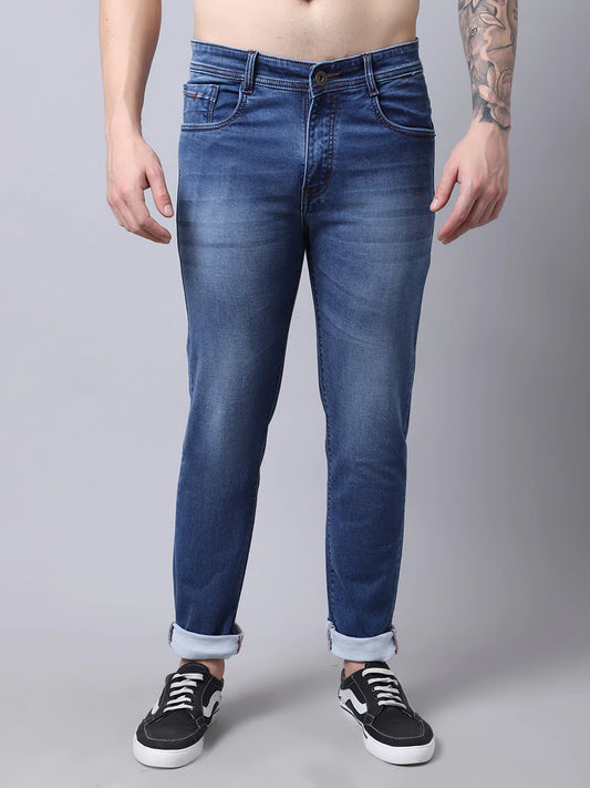 Men Blue Slim Fit Heavy Fade Stretchable Jeans