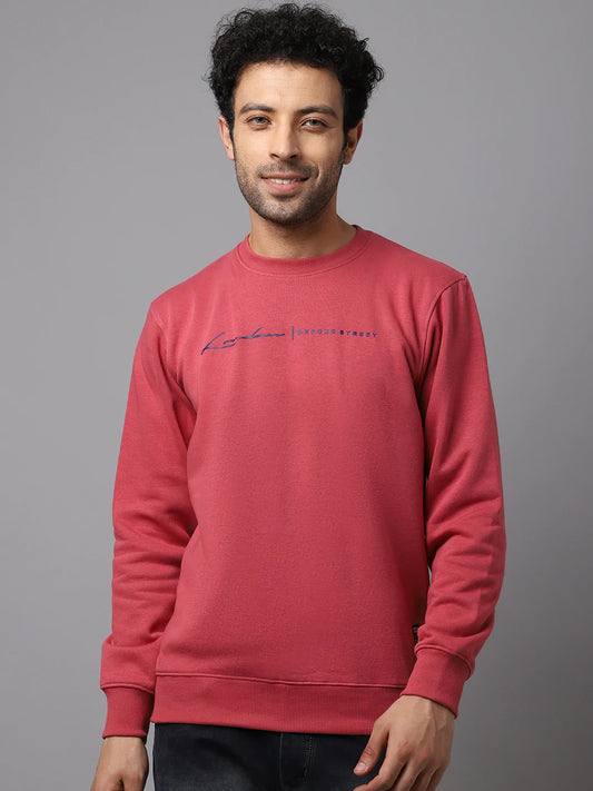 Men Pink Printed Sweatshirt
