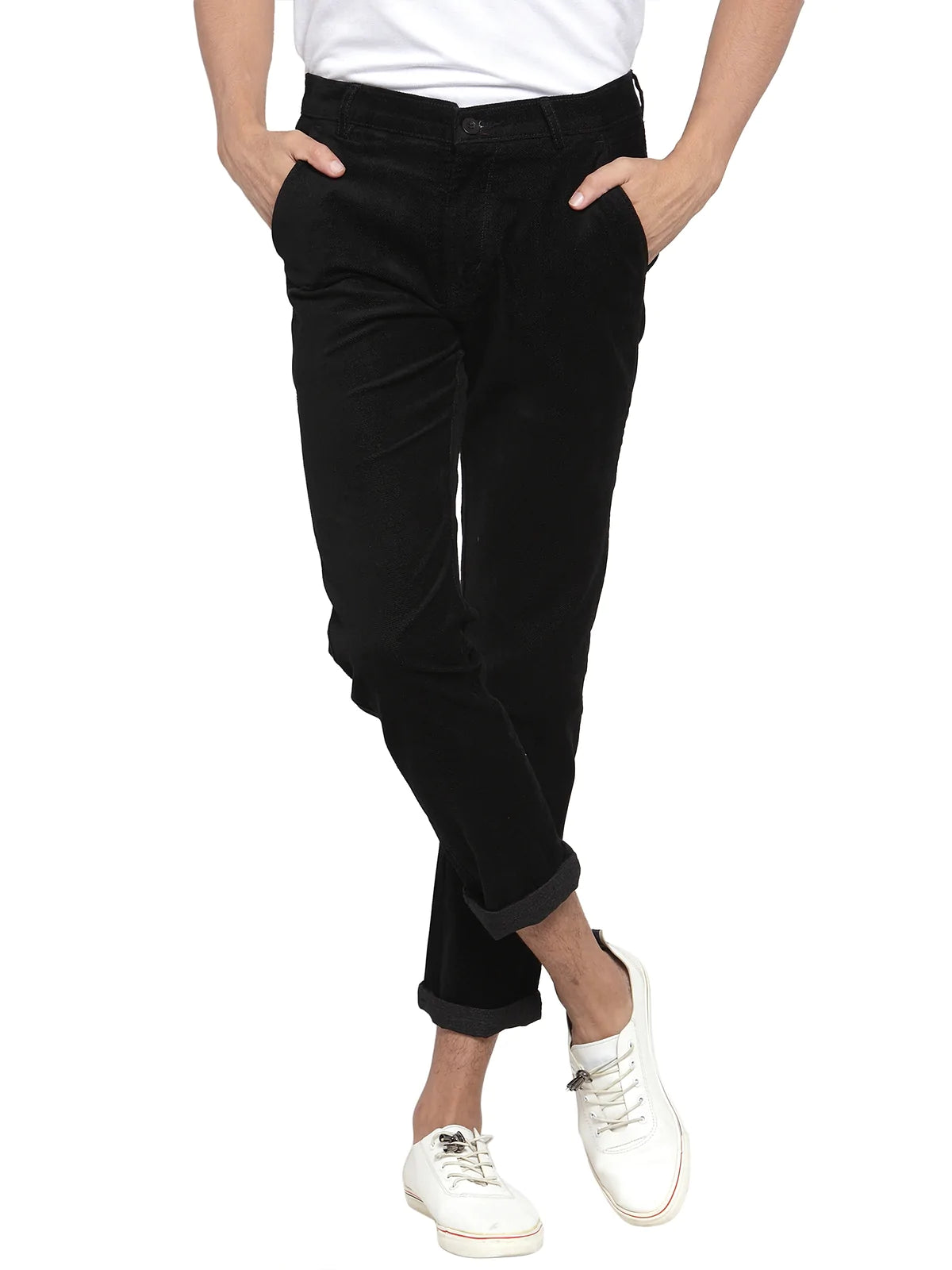 Men Black Corduroy Trousers