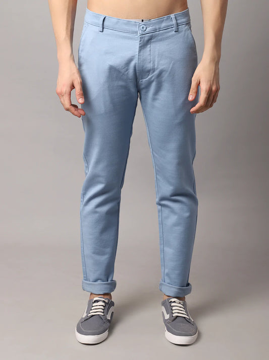 Men Blue Slim Fit Trousers