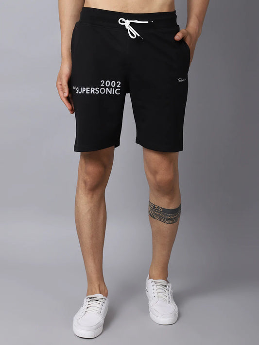 Men Black Slim Fit Shorts