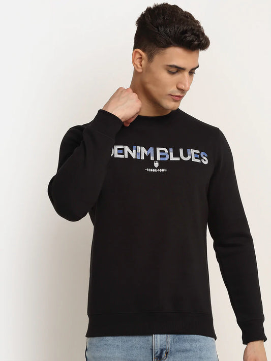 Men Black Printed Sweatshirt