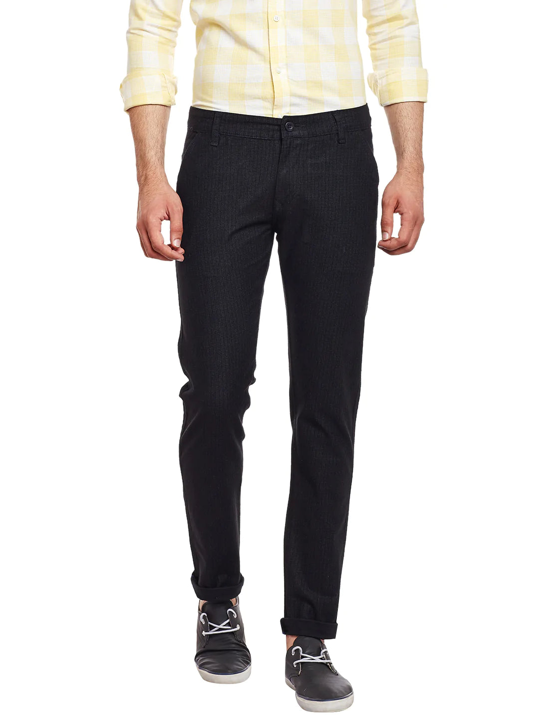 Men Black Slim Fit Trousers
