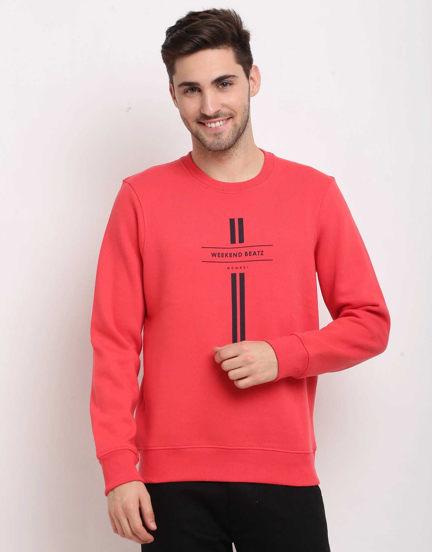 Men Maroon Printed Sweatshirt