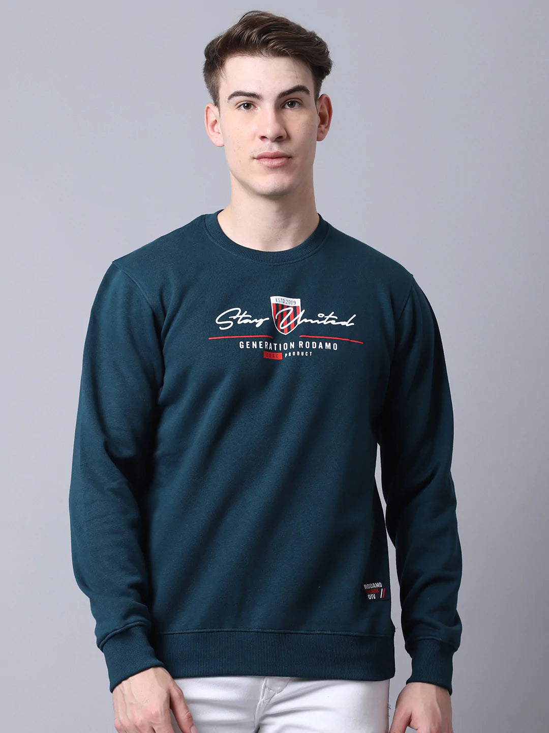 Men Teal Printed Sweatshirt