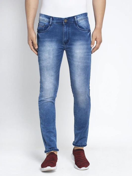 Men Blue Slim Fit Mid-Rise Clean Look Jeans