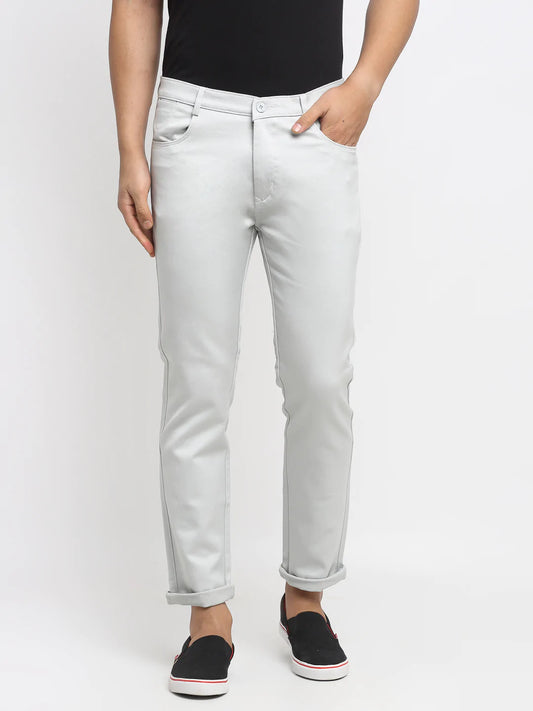 Men Grey Solid Slim Fit Jeans