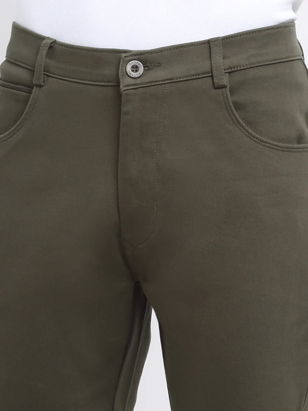 Men Olive Green Slim Fit Jeans