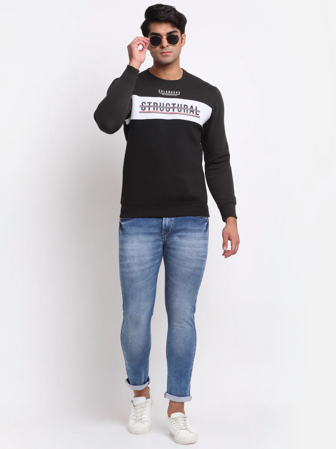 Men Green Printed Sweatshirt