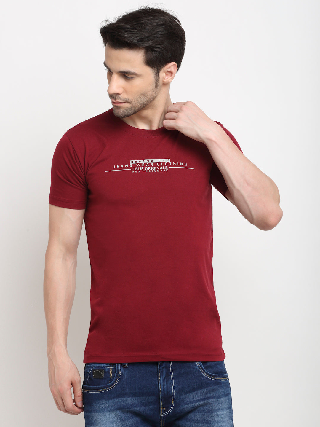 Men Black, Grey & Maroon Pack of 3 Solid Cotton Lounge Tshirts