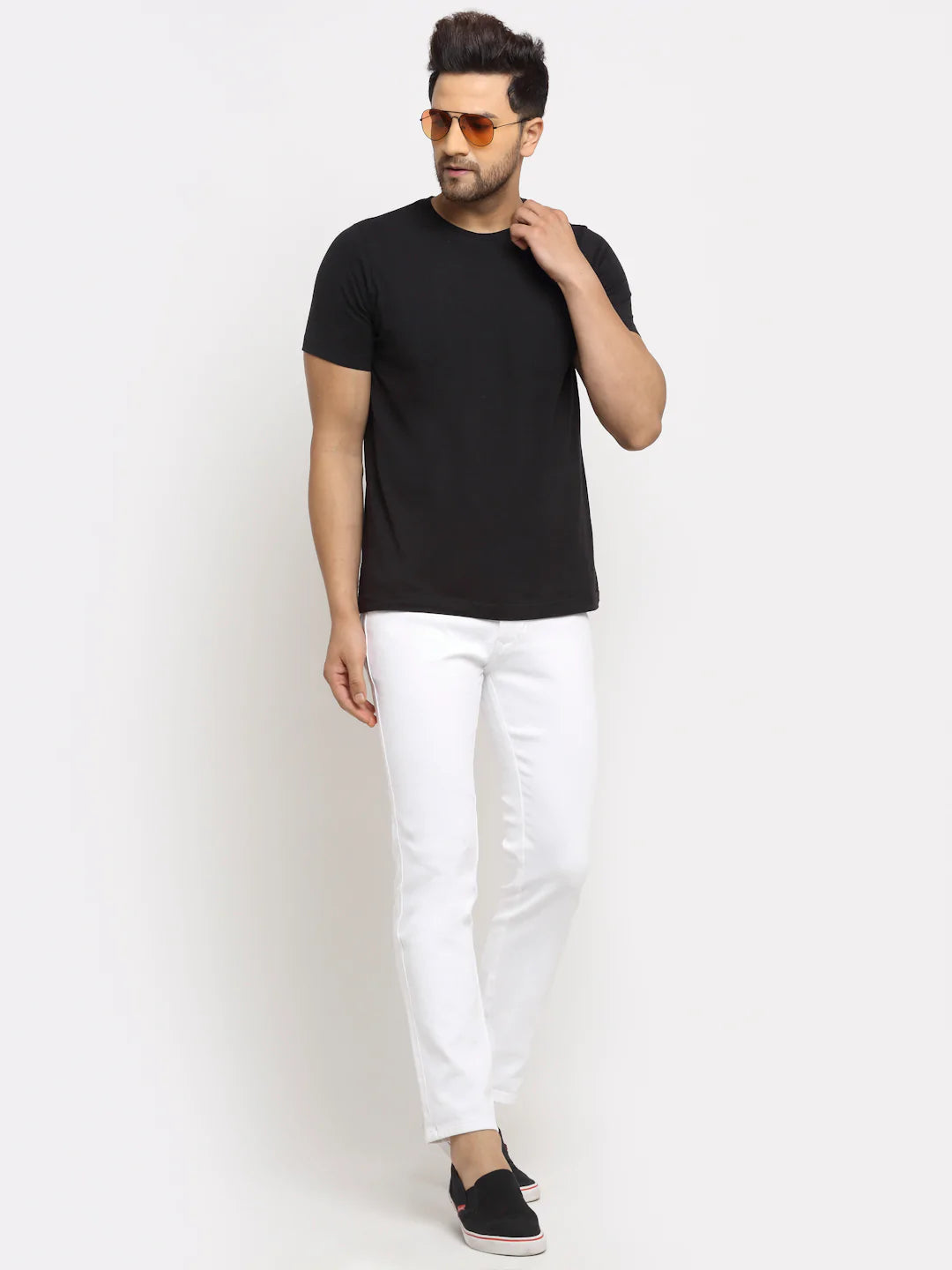 Men White Slim Fit Jeans