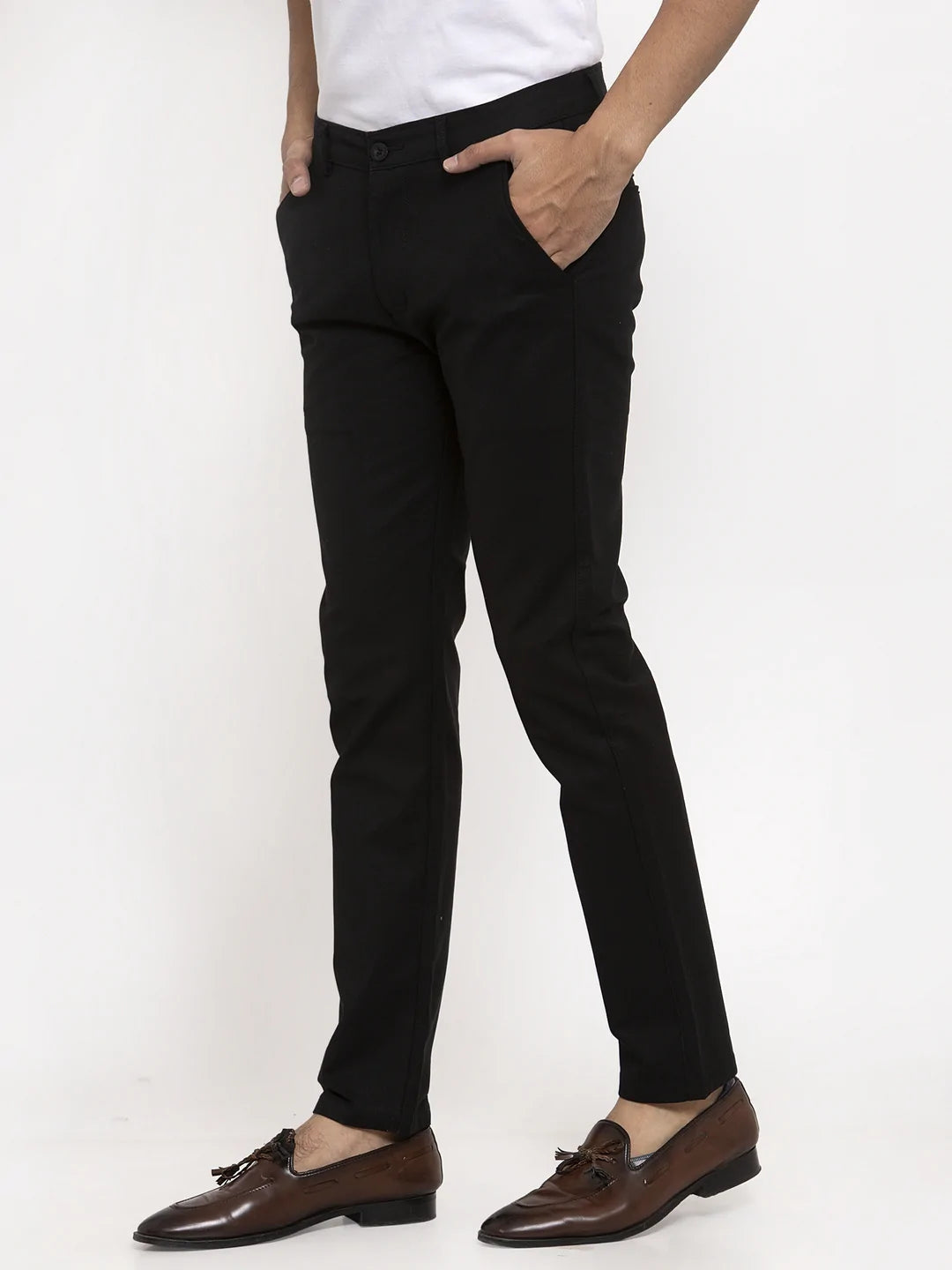 Men Black Slim Fit Chinos Trouser